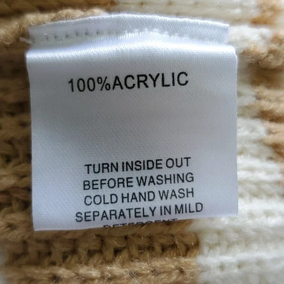 Sabo Knit Shorts Size Medium Cream and Tan - Picture 6 of 7